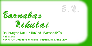 barnabas mikulai business card